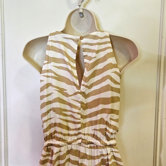 LOFT Tan & Cream Tiger Stripe Sleeveless Midi/Maxi Dress, Medium - Picture 11 of 16